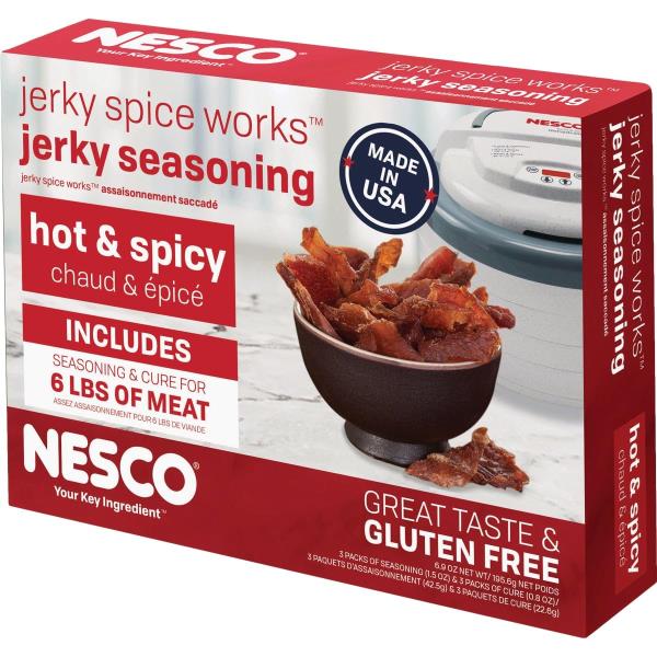 Nesco BJH-3, Jerky Spice Works, Hot-N-Spicy Flavor, 3Count, Green, 6.9 Ounce (Pack of 1), (BJH-6)