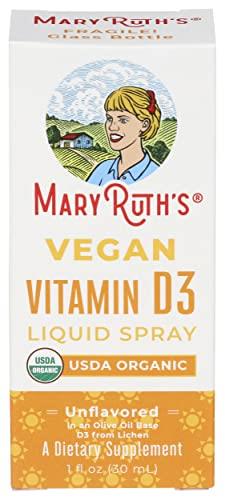 MaryRuth's, Vegan Vitamin D3 Liquid Spray, Unflavored, 10 Mcg, 1 Fl Oz (30 Ml)