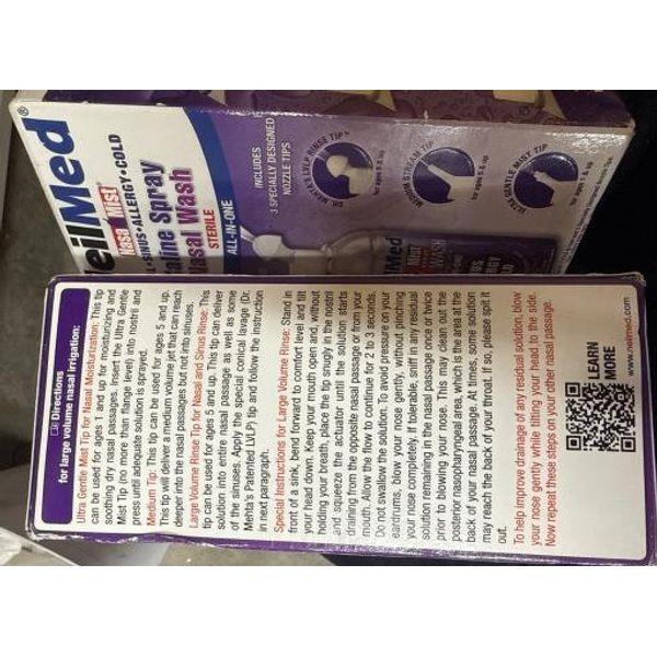 (2 Pack) NeilMed NasaMist, Saline Spray Nasal Wash, All-in-One, Sterlie