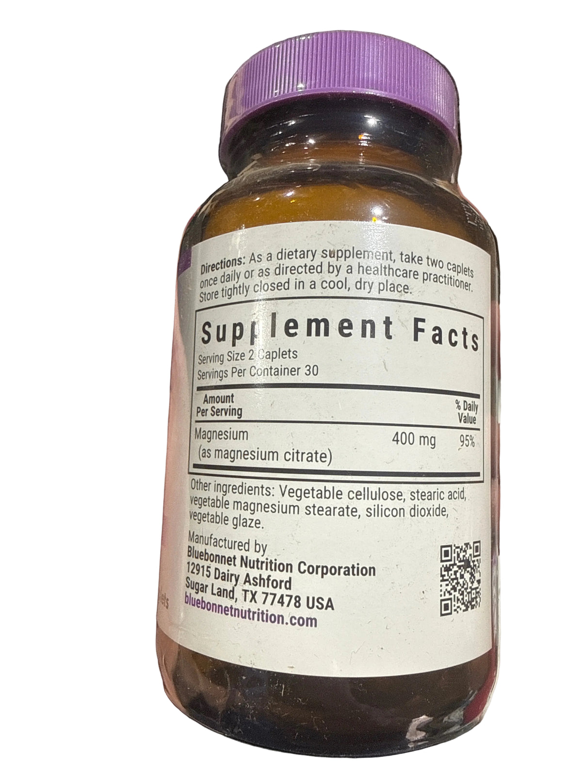 3x 10/26 Bluebonnet Nutrition Magnesium Citrate (400mg of Magnesium)- 60 Caplets