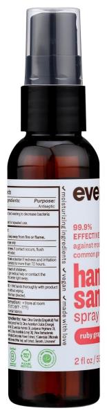 everyone for every body Hand Sanitizer Spray, 2 Ounce (Pack of 1), Travel Size, Ruby Grapefruit, Plant Derived Alcohol with Pure Essential Oils, 99% Effective Against Germs
