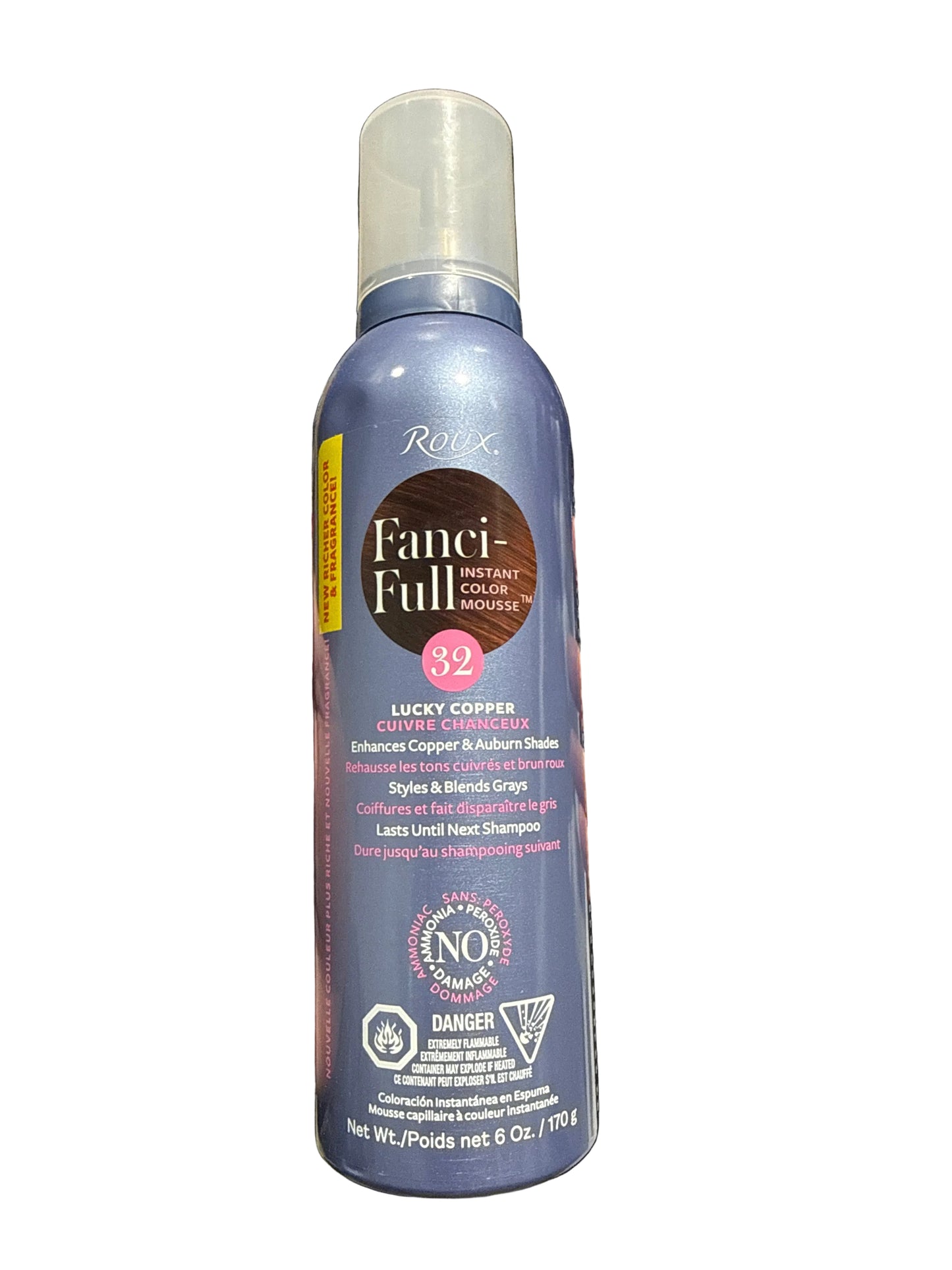 ROUX Fanci-Full Color 32 Lucky Copper Styling Mousse for Hair 6 oz
