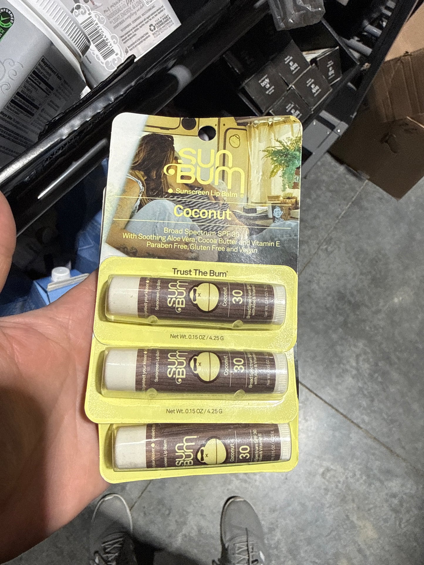 3x Coconut Sun Bum SPF 30 Broad Spectrum Lip Balm - 0.15 oz