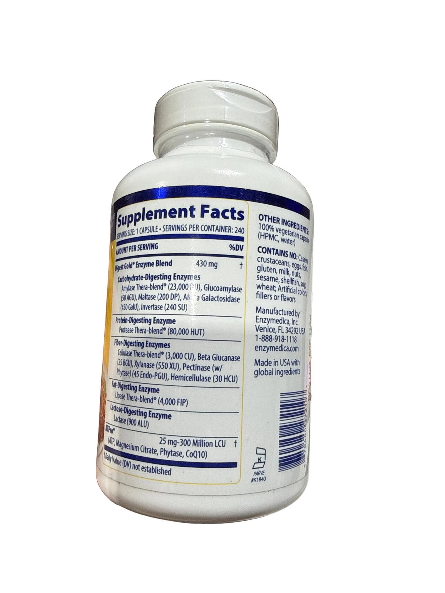 11/26 Enzymedica Digest Gold® with ATPro® 240 Capsules