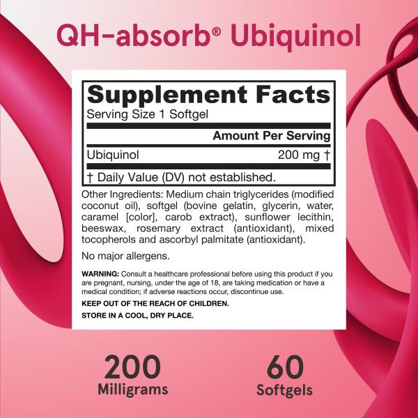 Jarrow Formulas CoQ10 200mg Softgels - 60 Day Supply, Ubiquinol Co Q 10 Supplement for Cardiovascular Health, 60 Softgels