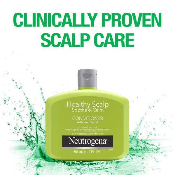 Neutrogena Tea Tree Oil Conditioner - Soothing & Calming for Healthy, Moisturized Hair & Scalp, pH-Balanced, Paraben-Free, Phthalate-Free, Safe for Color-Treated Hair, 12 fl oz