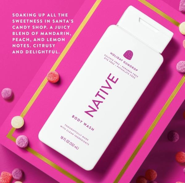 Native Holiday Gumdrop Body Wash - Limited Edition 18 oz