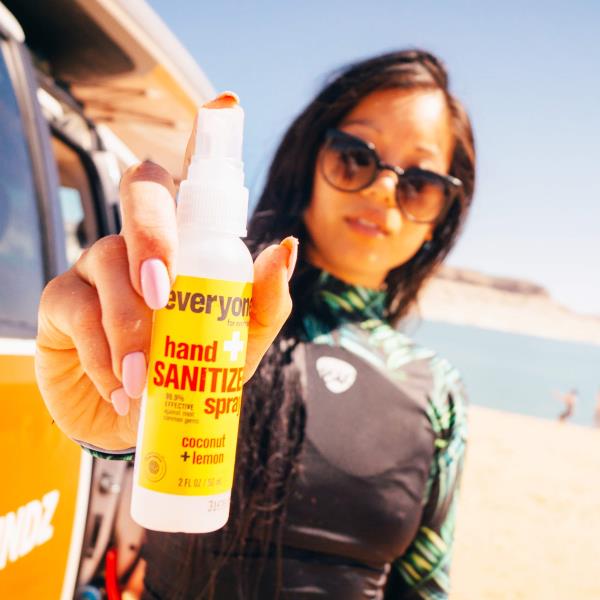 everyone for every body Hand Sanitizer Spray: Coconut and Lemon, Travel Size, 2 Ounce, 2 Count