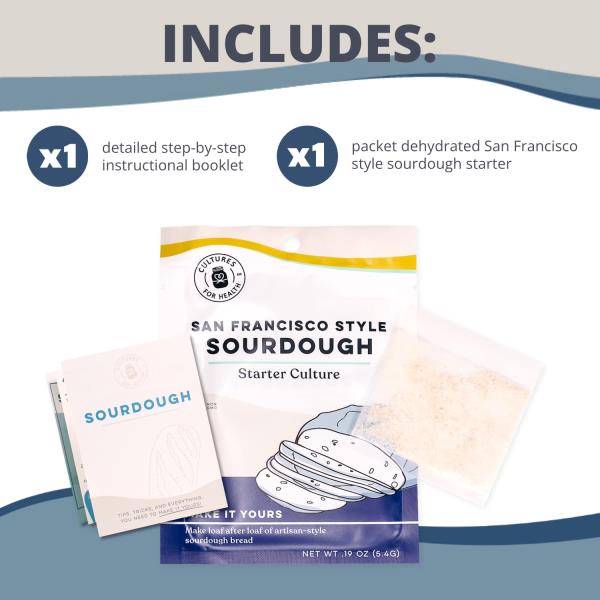 Cultures for Health San Francisco Sourdough Style Starter Culture | Homemade Artisan Bread | Heirloom, non-GMO | Live Culture Bread Mix | Easy to Follow Recipe