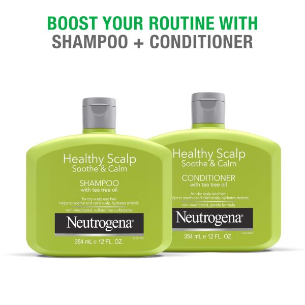 Neutrogena Tea Tree Oil Conditioner - Soothing & Calming for Healthy, Moisturized Hair & Scalp, pH-Balanced, Paraben-Free, Phthalate-Free, Safe for Color-Treated Hair, 12 fl oz