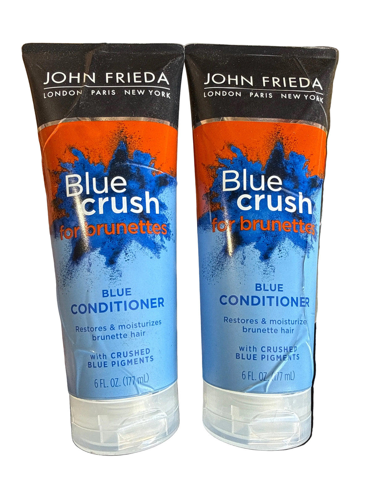 2x JOHN FRIEDA BLUE CRUSH FOR BRUNETTES BLUE CONDITIONER 6 oz