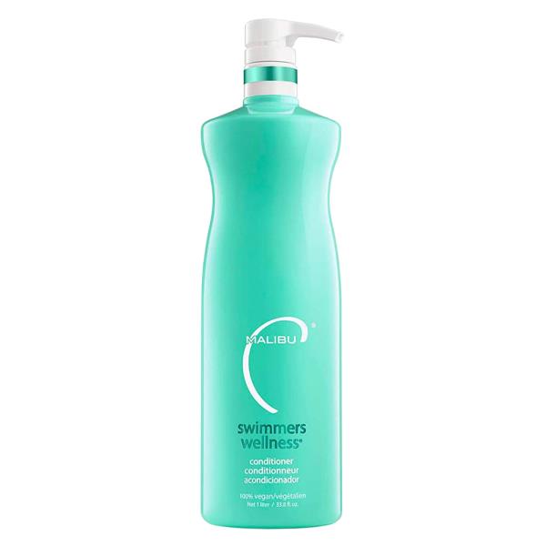 Malibu C Swimmers Wellness Hair Conditioner for Women, Men & Kids - Moisturizing Swim Conditioner to Restore Shine Affected by Pool Chlorine & Ocean Salt Water - Protein Rich Hair Care (33.8oz)