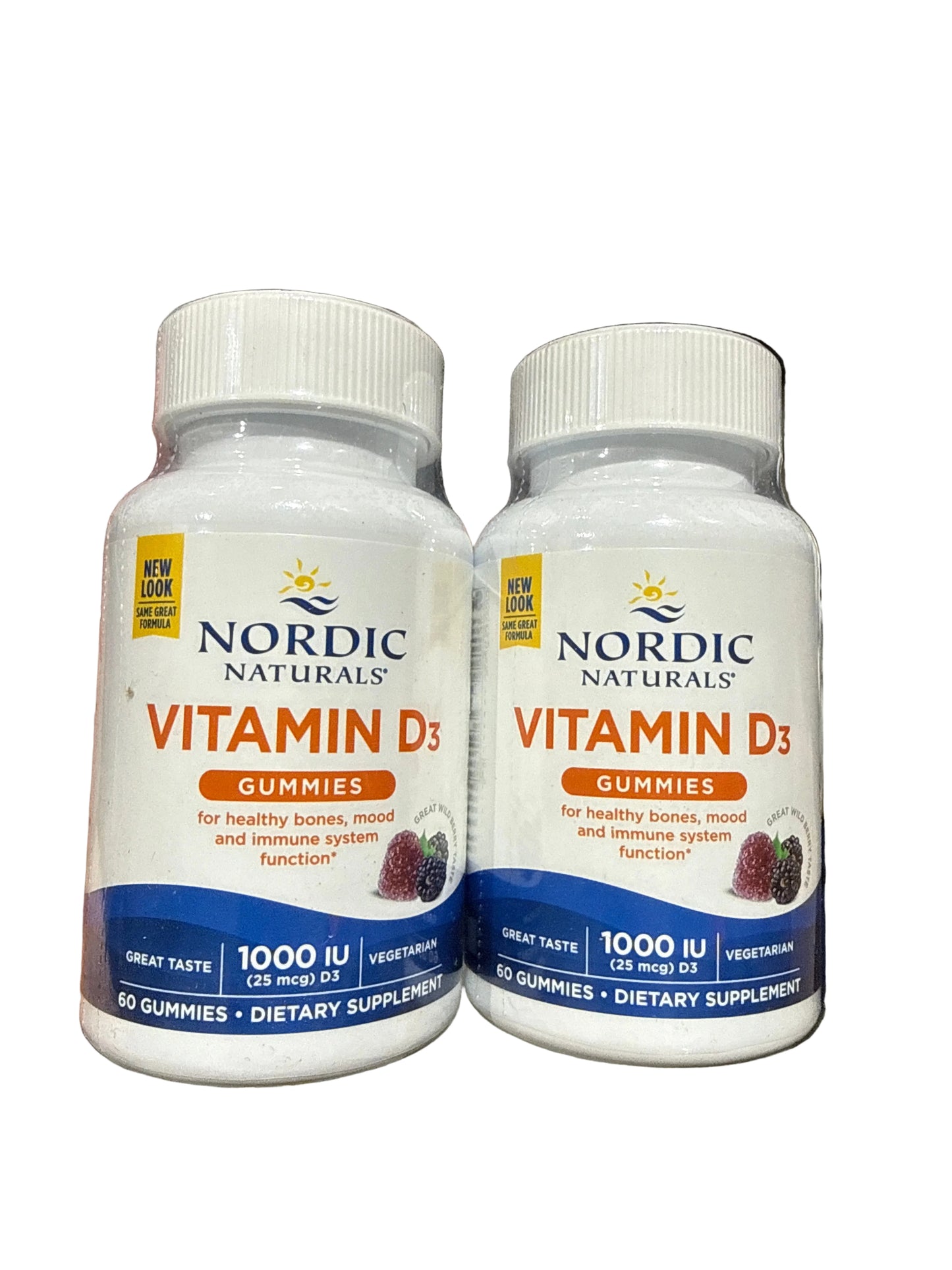 2x 7/26 Nordic Naturals Vitamin D3 Gummies - Natural Cholecalciferol Vitamin D, 60 Ct