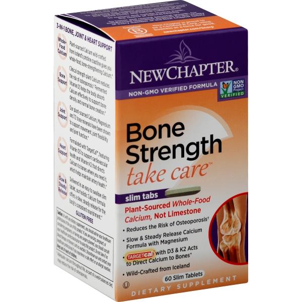 New Chapter Plant Calcium Bone Strength Take Care - Slim Tablets Vitamin | 60 Veg Tabs