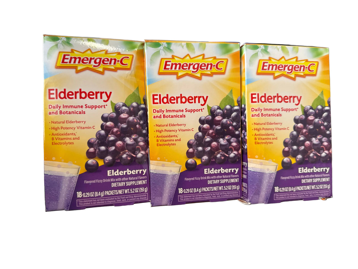 3x 10/26 Emergen-C Elderberry Daily 36 Immune Support & Botanicals