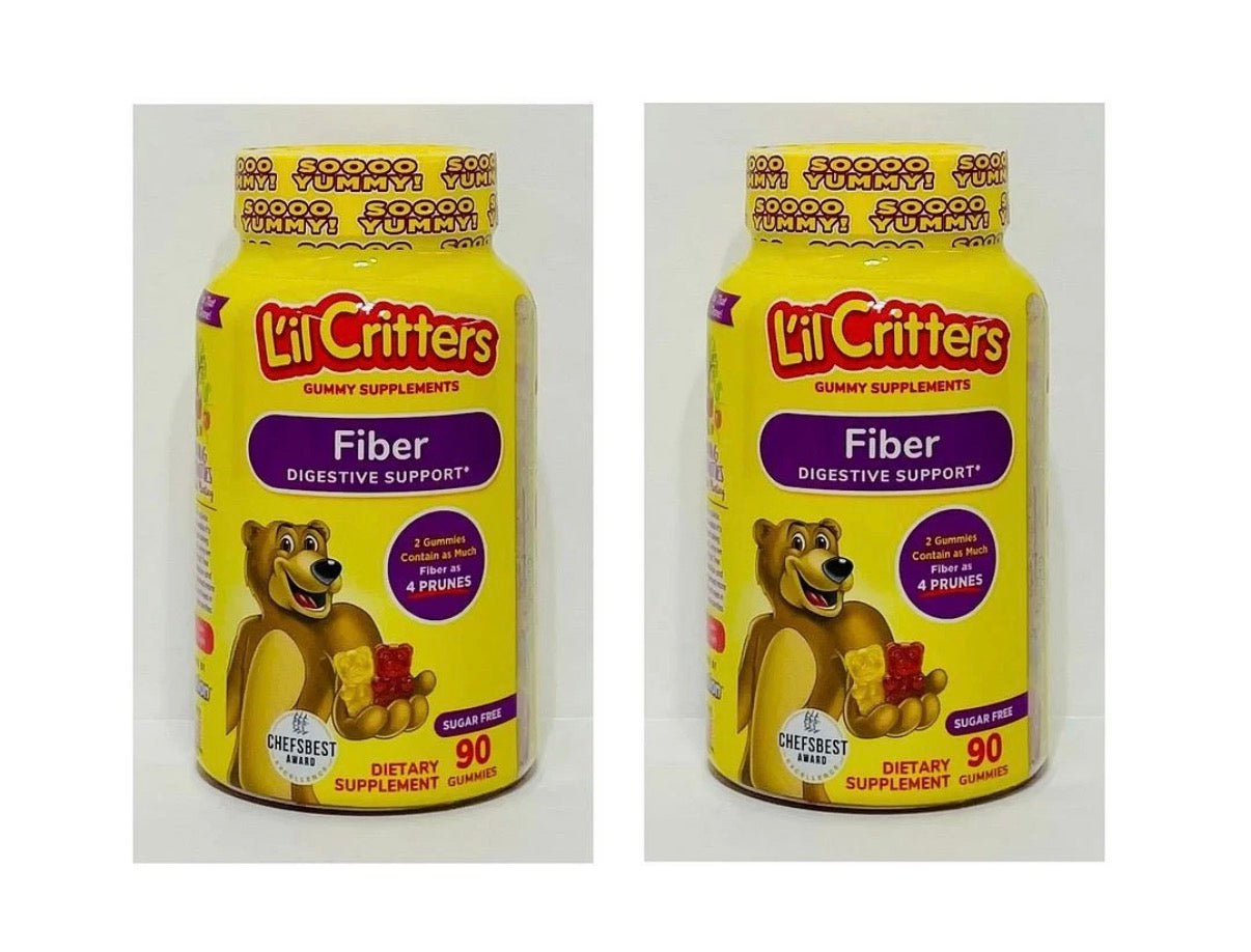5/27 Lot (2) x Lil' Critters Fiber Vitamins Dietary Supplement 90 Gummies