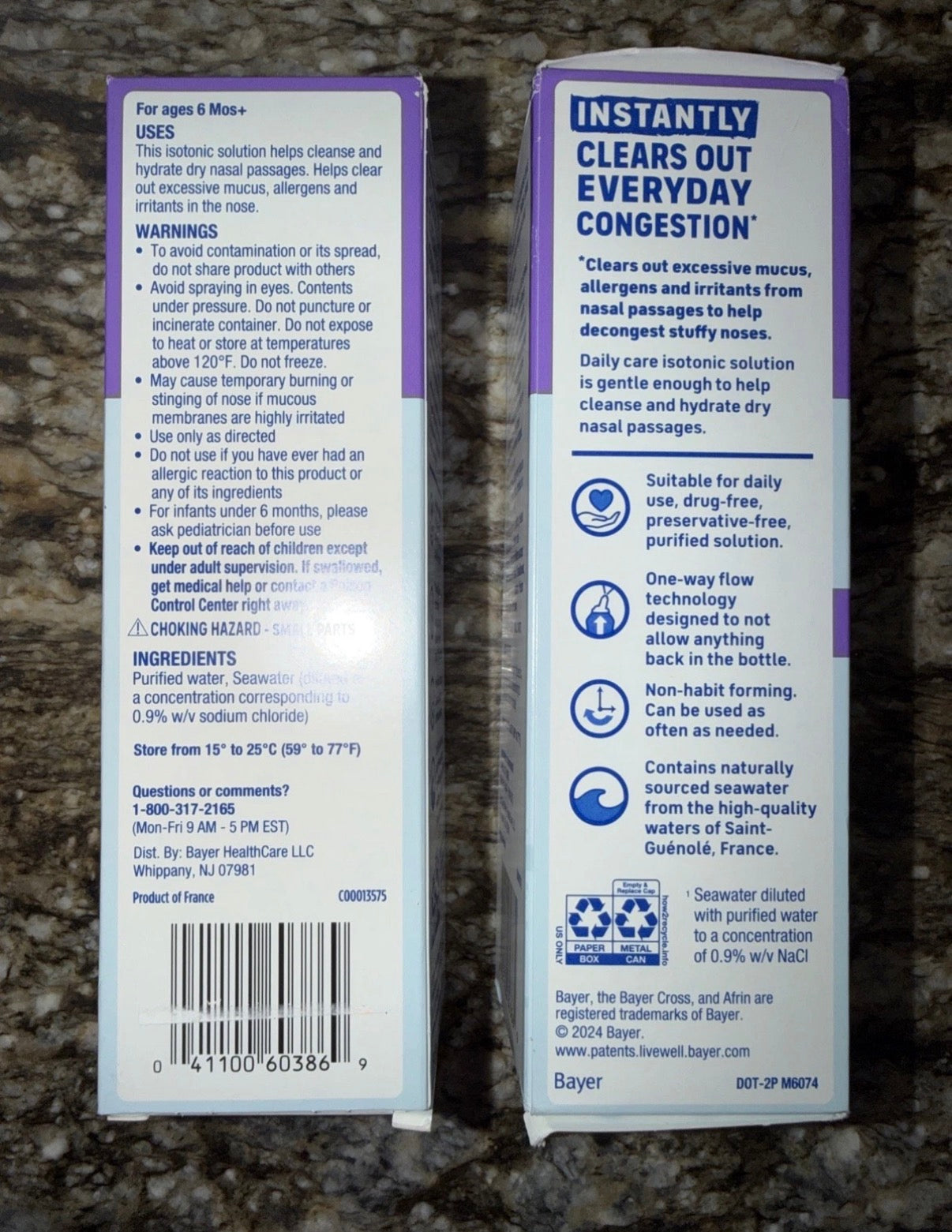 2x AFRIN Moisturizing Children’s Saline Mist - Nasal Congestion & Dry Nose 5oz