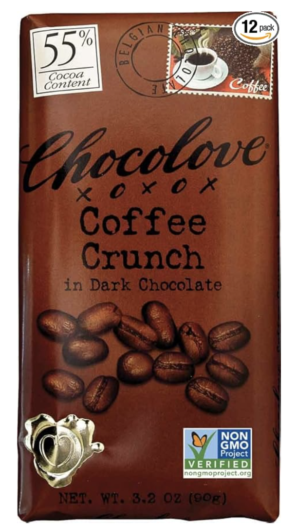 READ 5/26 Chocolove Coffee Crunch in Dark Chocolate Bar, 3.2 Ounce (Pack of 12)