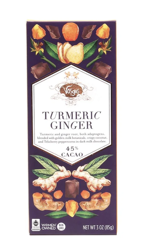 (12 Bars) 7/26 Vosges Haut-Chocolat Turmeric Ginger Chocolate, 3oz Bar