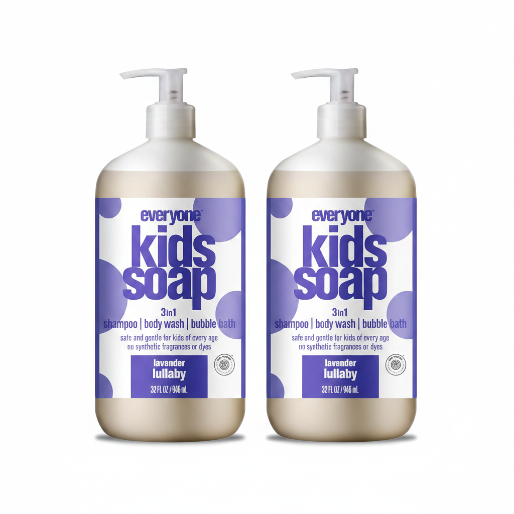 Everyone 2x 3-in-1 Kids Lavender Lullaby Soap, Body Wash, Bubble Bath, Shampoo, 32 Oz
