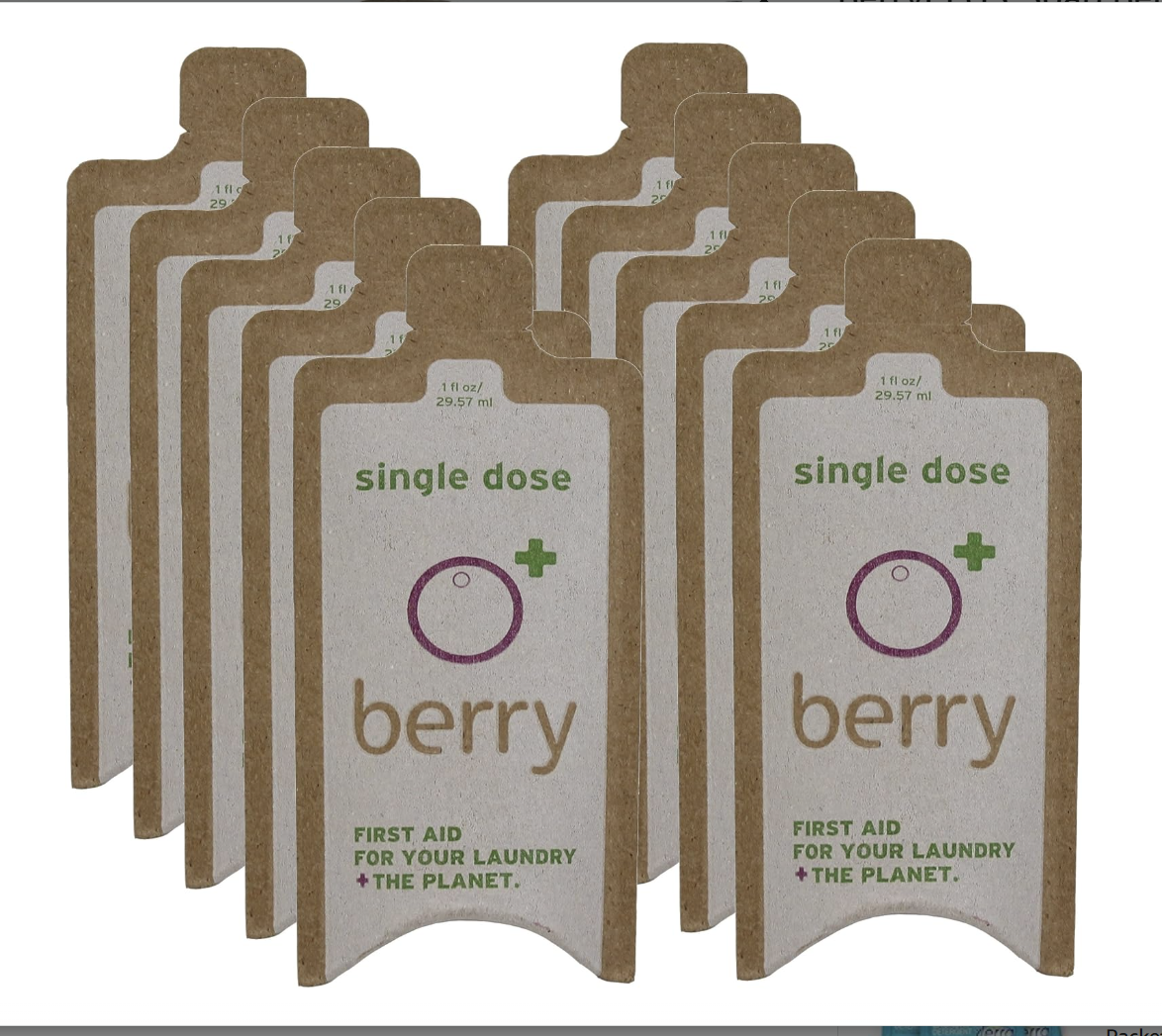 10 PK BerryPLUS "Soap Berry" Travel 1-FL OZ Laundry Detergent Eco-Friendly