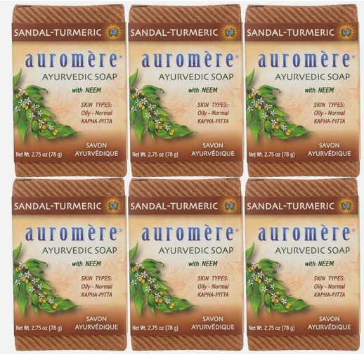 6x Ayurvedic Neem Sandalwood Turmeric Soap Eco Friendly Zero Waste