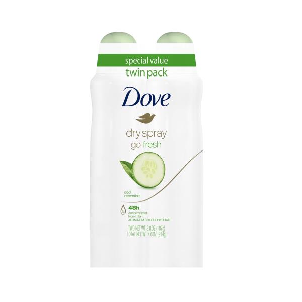 Dove Advanced Care Long Lasting Women S Antiperspirant Deodorant Dry Spray Twin Pack Fresh 3.8 Oz
