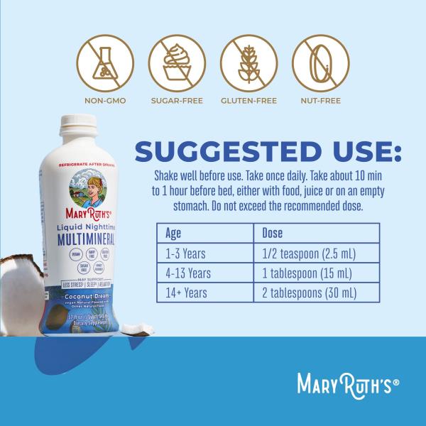 MaryRuth Organics Liquid Nighttime Multimineral | 32 Oz 08/2026
