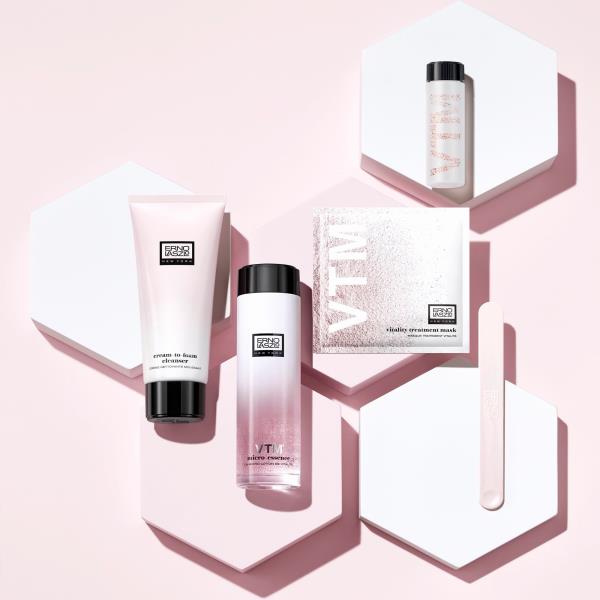 Erno Laszlo Vitality Skincare Mask, Pink Face Mask Peel, Plump and Clarify, Mineral Powder Blend with Serum Lotion, 4 Pack of Masks (1.25 Fl Oz Each)