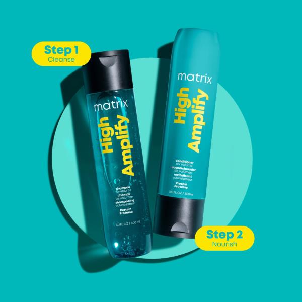 Matrix High Amplify Volumizing Shampoo | Instant Lift, Lasting Volume & Strengthening | Silicone-Free | Boost Structure in Fine, Thin & Limp Hair | Salon Professional Shampoo
