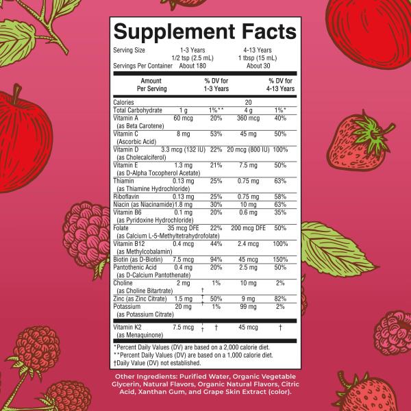 MaryRuth's Kids Liquid Morning Multivitamin | Kids Multivitamin | Immune Support | Vitamin C & D | Kids Vitamins | Kids Vitamins multivitamin | Vegan | 30-180 Servings | 15.22 fl oz