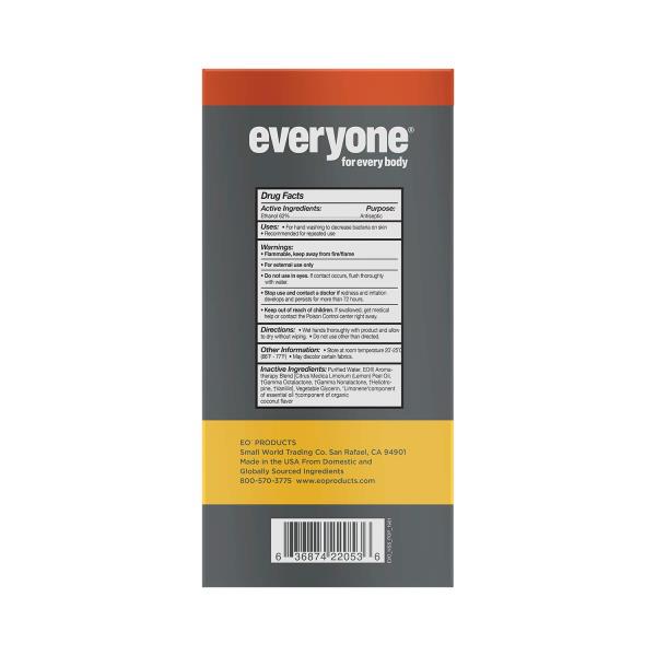 everyone for every body Hand Sanitizer Spray: Coconut and Lemon, Travel Size, 2 Ounce, 2 Count