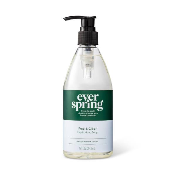 (6 bottles) Unscented Liquid Hand Soap - 12 Fl Oz - Everspring™