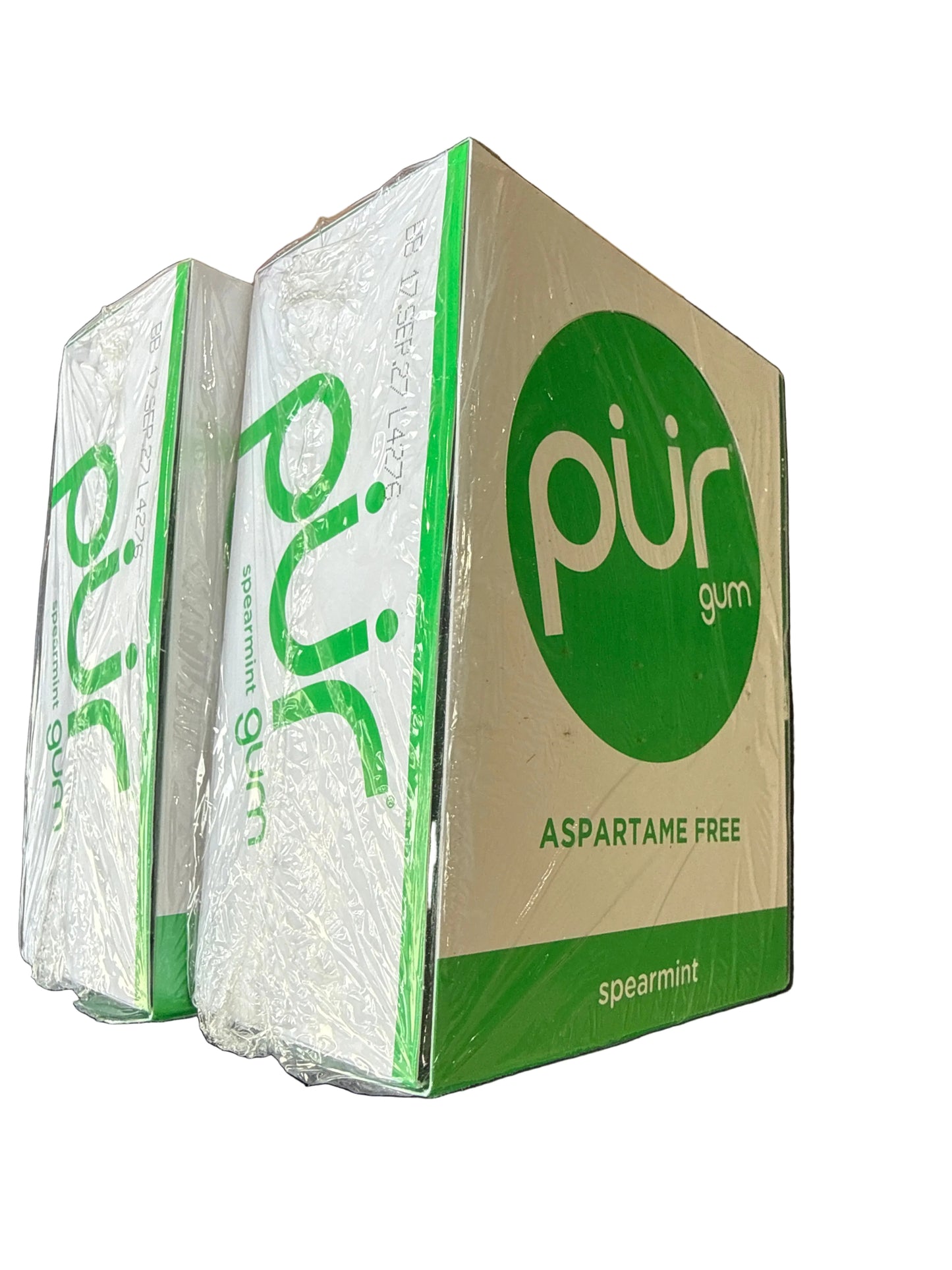 PUR Gum | Aspartame Free Chewing Gum | 100% Xylitol | Natural Spearmint Flavored Gum, 9 Pieces (Pack of 24)