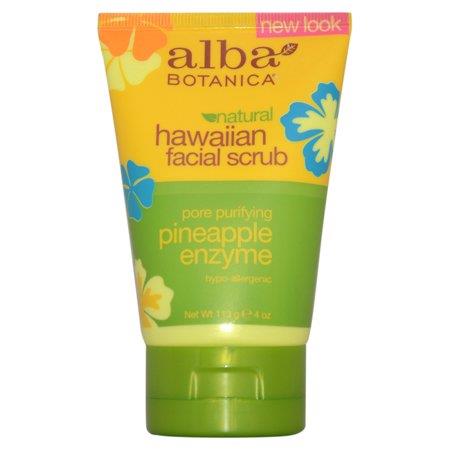 Alba Botanica Natural Hawaiian Facial Scrub - Pineapple Enzyme, Pore Purifying, New Look