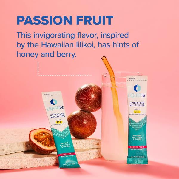 (24 Sticks) Liquid I.V. Hydration Multiplier Drink Mix - Passion Fruit 3 boxes