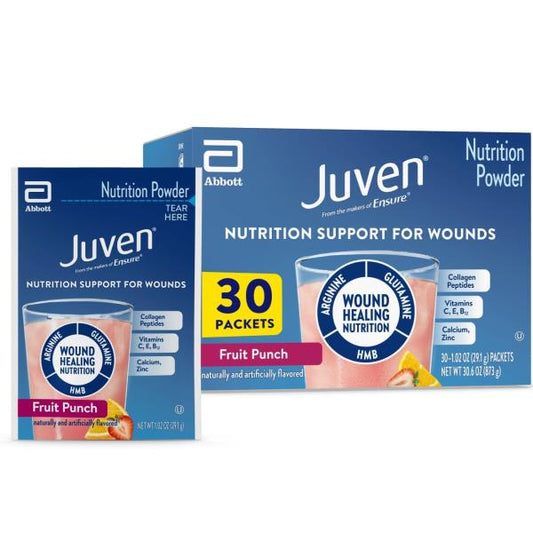 Juven Therapeutic Nutrition Drink Powder w/ Collagen Fruit Punch, 30 Packets
