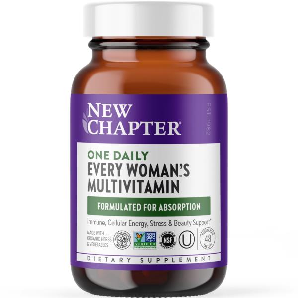 New Chapter Women's Multivitamin for Immune, Beauty + Energy Support with Fermented Nutrients - Every Woman's One Daily, Made with Organic Vegetables & Herbs, Non-GMO, Gluten Free, 48 Count