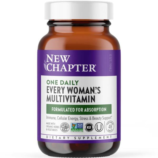 New Chapter Women's Multivitamin for Immune, Beauty + Energy Support with Fermented Nutrients - Every Woman's One Daily, Made with Organic Vegetables & Herbs, Non-GMO, Gluten Free, 48 Count