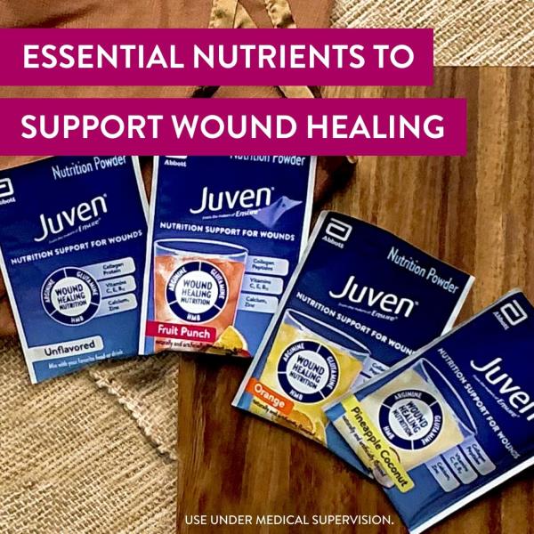 Juven Therapeutic Nutrition Drink Powder w/ Collagen Fruit Punch, 30 Packets