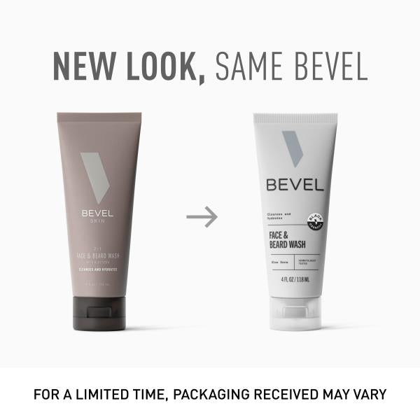 Bevel Face & Beard Wash with Witch Hazel and Aloe Vera to Cleanse, Hydrate and Brighten Skin, 4 Fl Oz