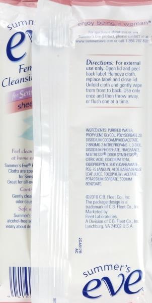 3 Pack Summer's Eve Cleansing Cloths for Sensitive Skin, Floral - 32 ct