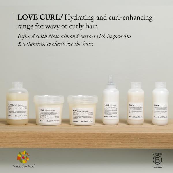 Davines LOVE Curl Shampoo | Wavy & Curly Hair Shampoo | Smooth and Moisturize Curls with Almond Extract | 8.45 fl oz