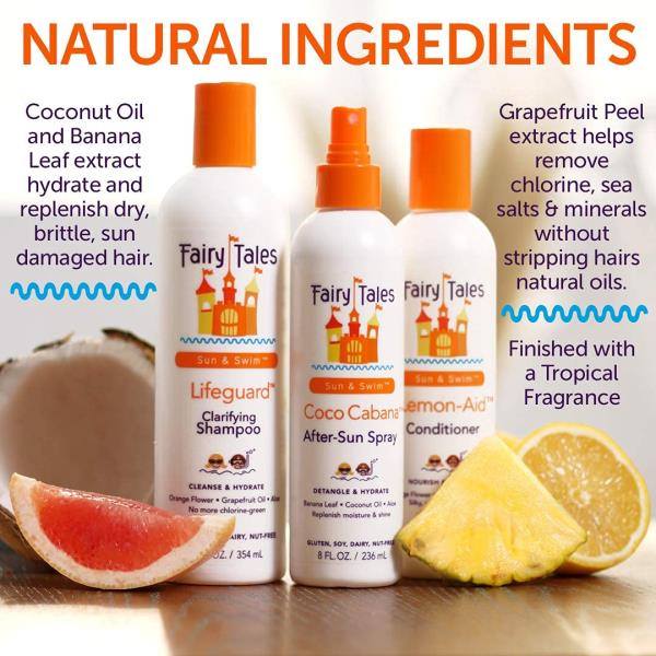 Lot of 3 Fairy Tales Swimmer Conditioner for Kids - 8 oz Lemon-Aid