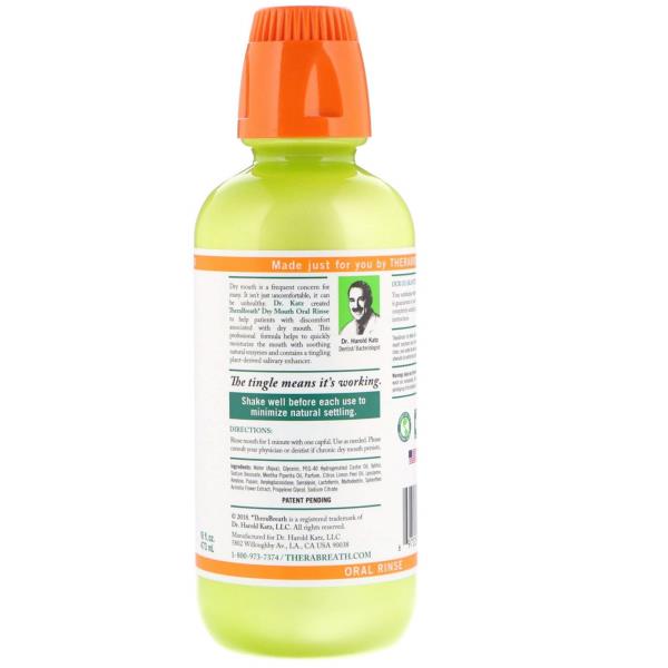 (2) Thera Breath Dry Mouth Oral Rinse Tingling Mint, 16 Oz