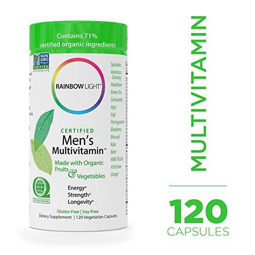 Rainbow Light Men's Multivitamin Certified Organic 120 Veg Capsules