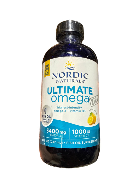 1/27 Nordic Naturals Ultimate Omega Xtra, Lemon Flavored 8oz 3400mg Omega 3 1000iu