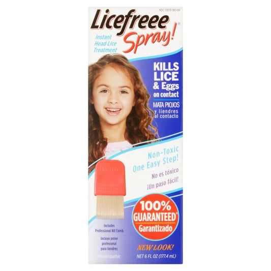 Licefreee Spray - Instant Head Lice Treatment, Kills Lice & Eggs, Non-Toxic, Includes Professional Nit Comb