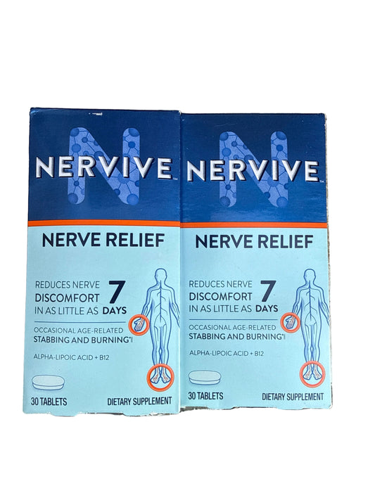2x 1/27 Nervive Nerve Relief Dietary Supplement 30 Tablets