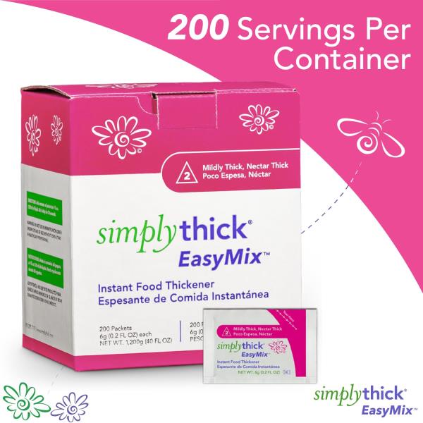 READ SimplyThick EasyMix  200 Count of 6g Individual Packets Gel Thickener 07/25